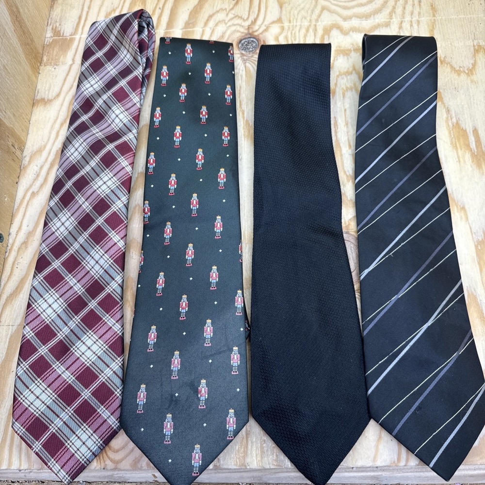 Designer Silk Ties Lot of 4 Kenneth Cole Hickey Freeman Henry‎ Jacobson Striped